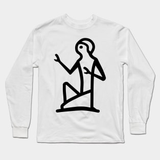 Egyptian Hieroglyphs Seated Man Long Sleeve T-Shirt